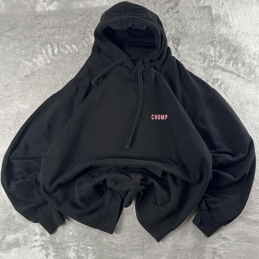 Chomp Sunset Undead Black Skull Graphic Pullover Hoodie Size Large